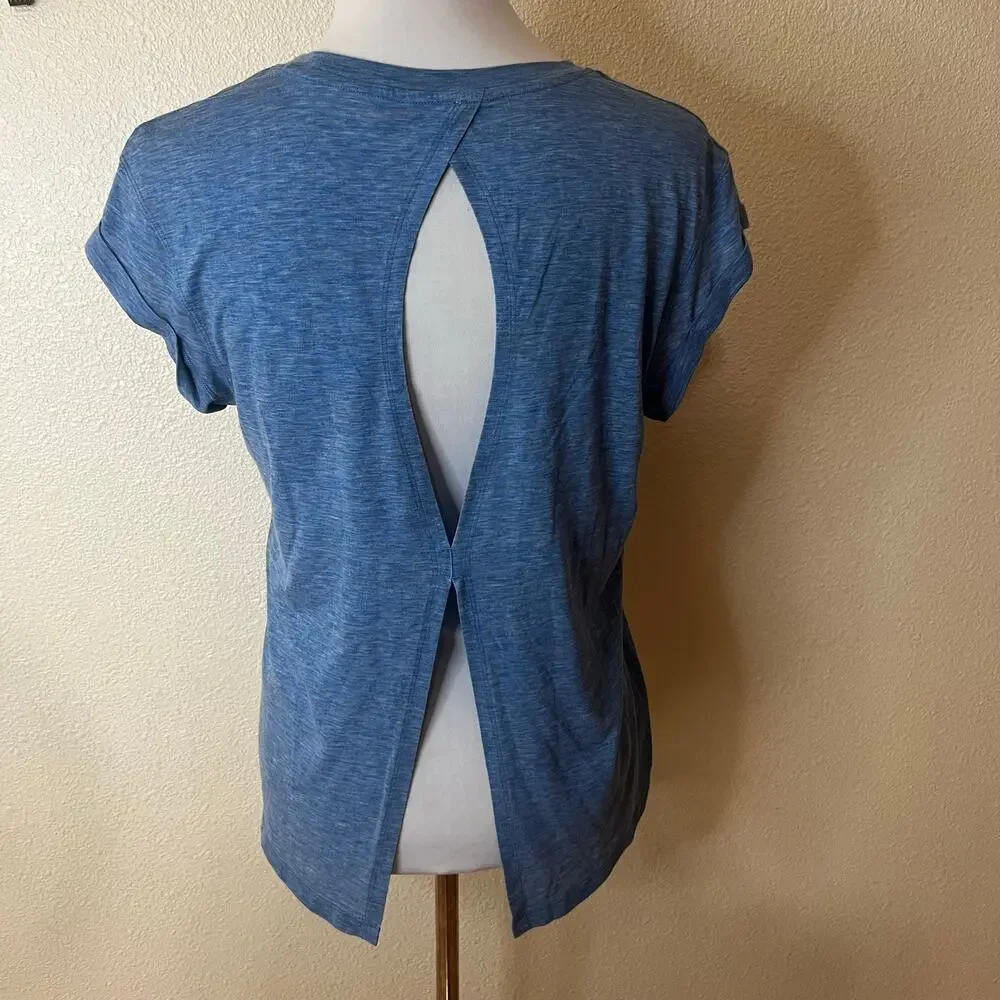 Lululemon Box It Out Short Sleeve T-shirt In Heathered Amalfi Blue SMALL